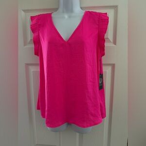Vince Camuto Pink Ruffled Blouse - Size L